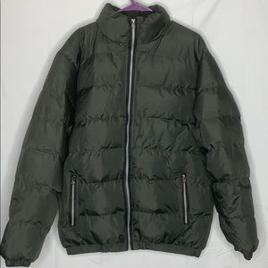 U2wear olive green quilted puffer coat